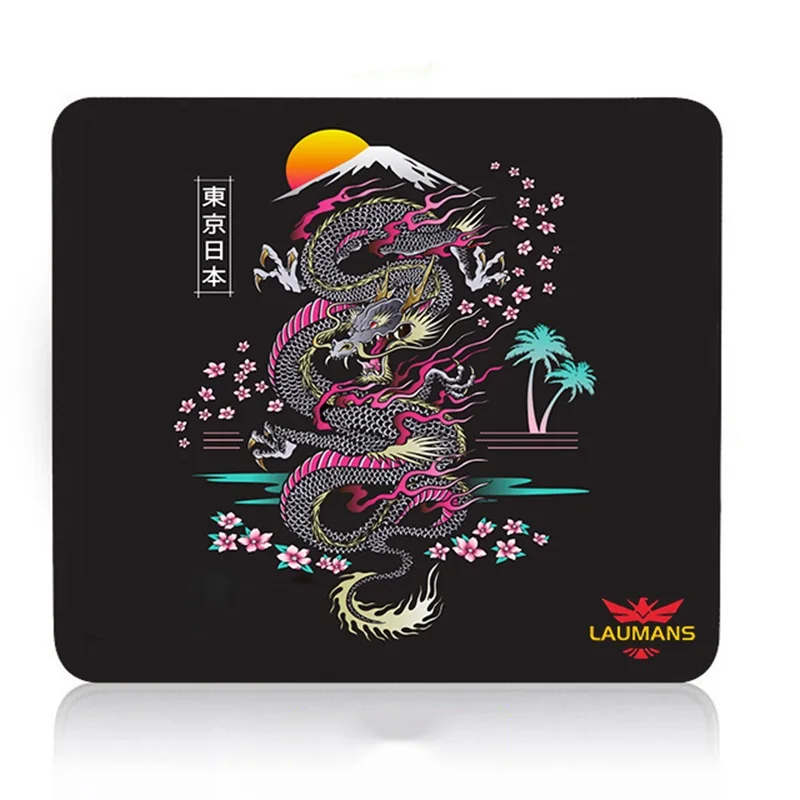 

Dragon Black background pattern Small mouse pad kawaii gaming accessories desk mat 25x29cm Special for e-sports games mousepad