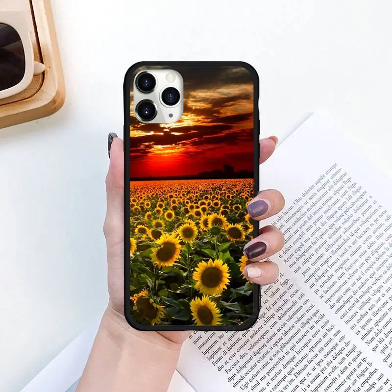 

sunflower beautiful flower Phone Case for iPhone 11 12 pro XS MAX 8 7 6 6S Plus X 5S SE 2020 XR Luxury brand shell funda coque