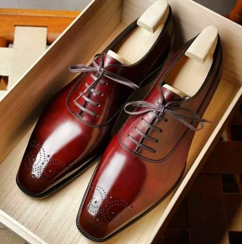 

Men Dress Shoes Lace-up Pu Leather Low Heel Fashion Casual Business Oxfords Wing-tip Shoes Zapatos De Hombre 4KD097