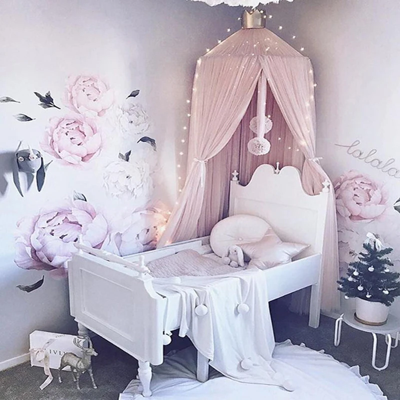 Детская комната кровать москитная сетка шифон шар подвесная палатка для