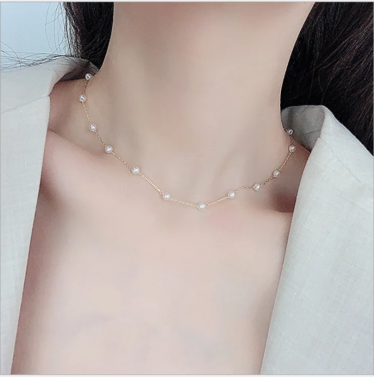 Простое темпераментное жемчужное ожерелье с электрографом ошейник любовь