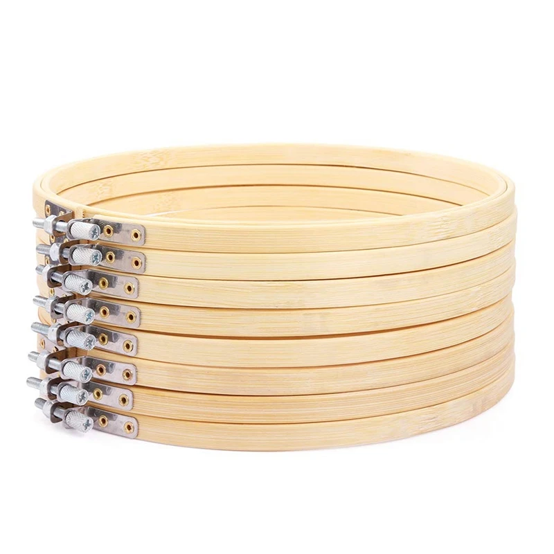 8 штук дюймов деревянные круглые кольца для вышивки регулируемые бамбуковые