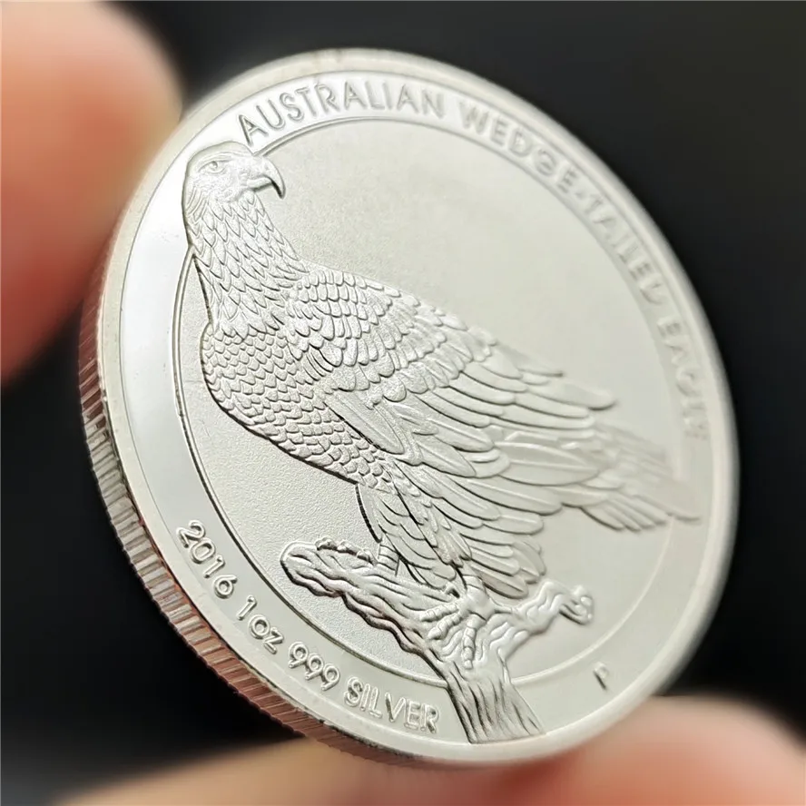 

2016 Silver 1 Dollar Copy Australian Wedge-tailed Eagle Commemorative Coin Badge Non-currency Coins