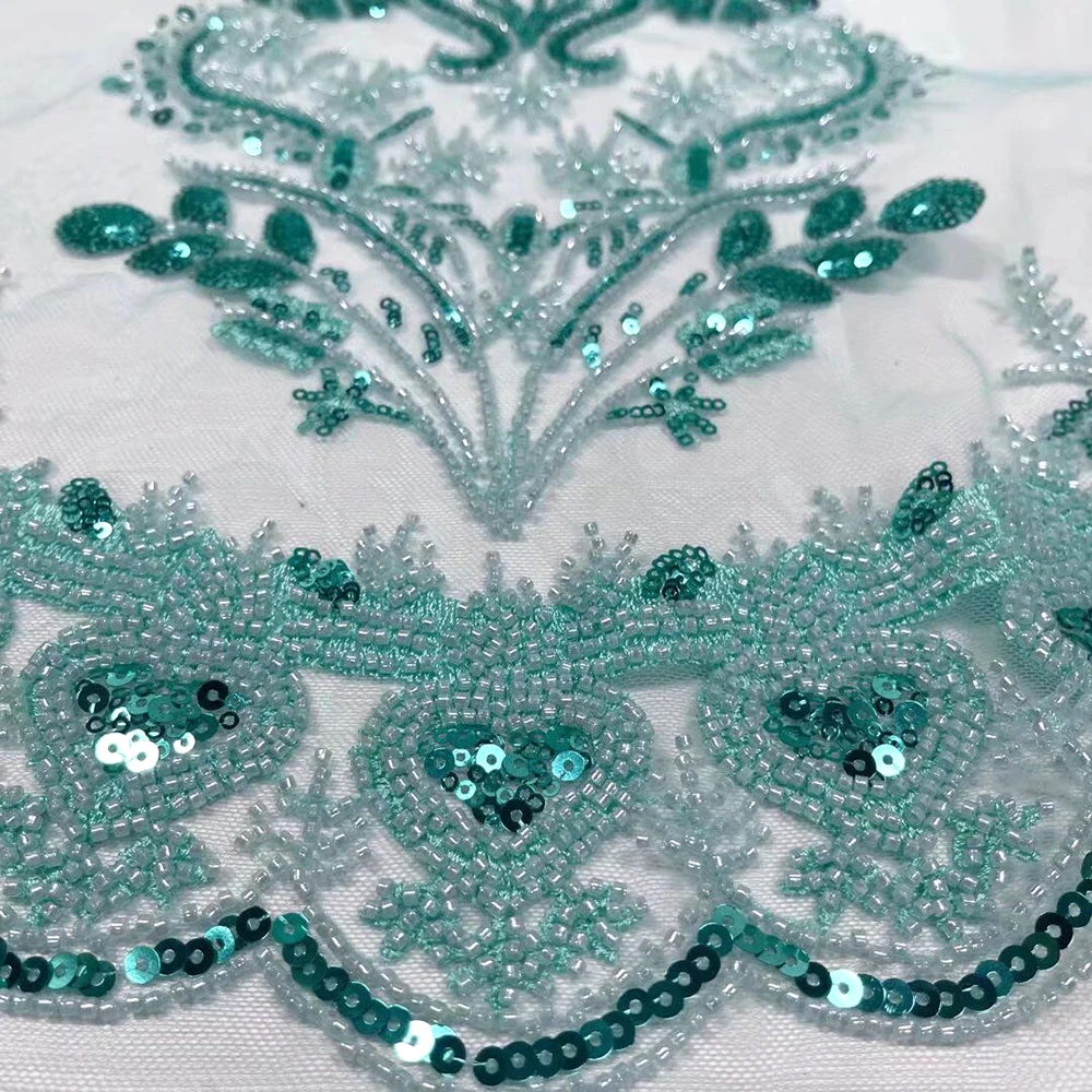 Тяжелая работа качественные бусины блестки вышивка французская сетка/дизайн