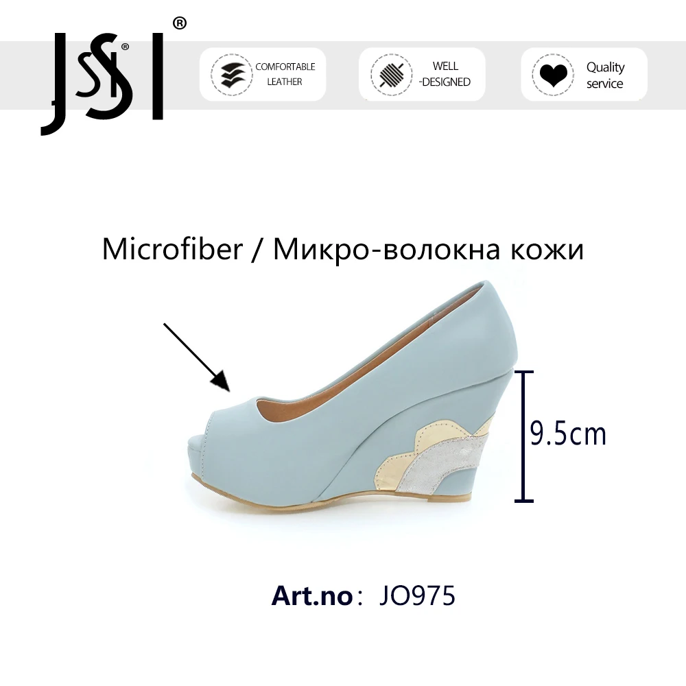 

JSI Pumps Woman Peep Toe Hig Quality Solid High Platform Super High Wedge Heel Offcie Lady Mature Style Shoes JO975
