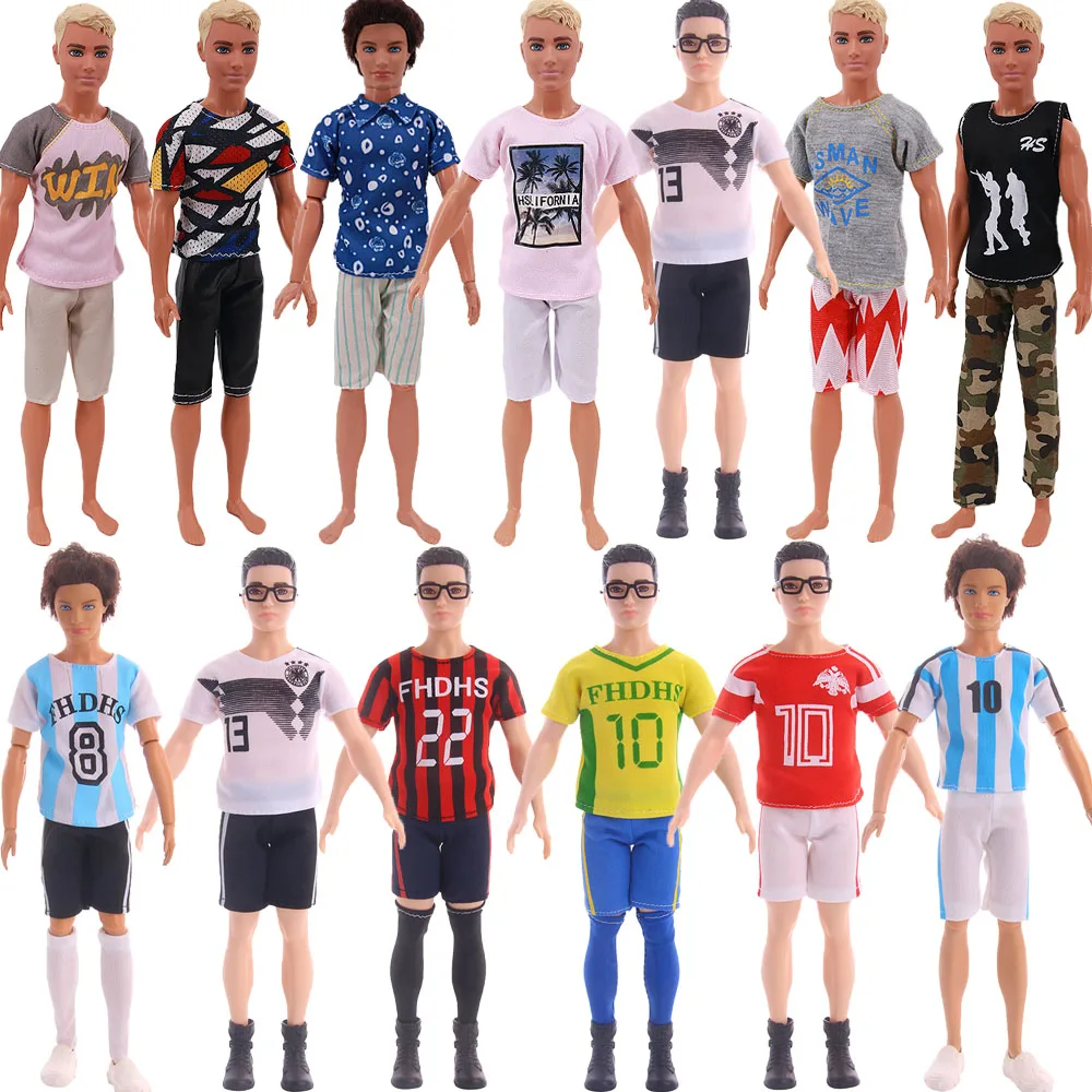 

12PCS / LOT Male Barbiees Doll Clothing Ball Suit Sports Suit Ken Barbies Clothes Gifts Sell Well Barbies Boyfriend Clothes Gift