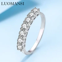 luomansi 3mm 7 natural moissan diamond rings tested by diamonds womens anniversary cocktail party wedding high jewelry