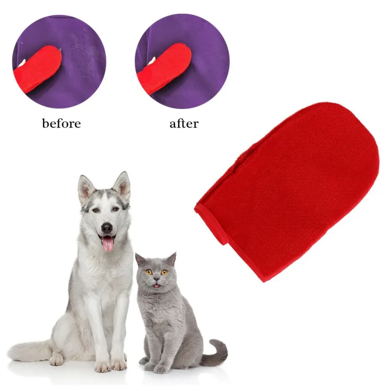 

Липкая перчатка для шерсти домашних питомцев, собак, кошек, идеальная длинная короткая перчатка для удаления волос с мехом, красная перчатк...