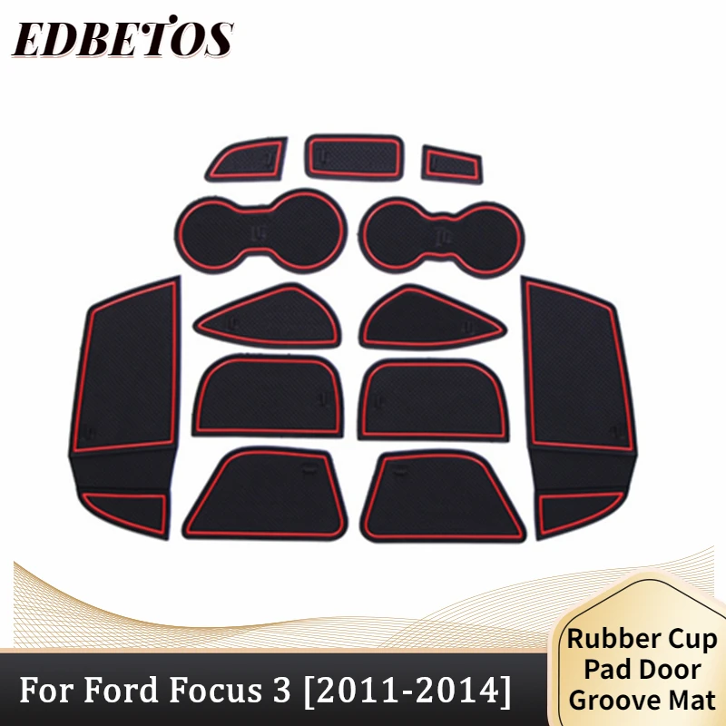 

Anti-Slip Gate Slot Cup Mat For Ford Focus 3 MK3 2011 2012 2013 2014 Interior Accessories Rubber Mat Cup Holders Coaster