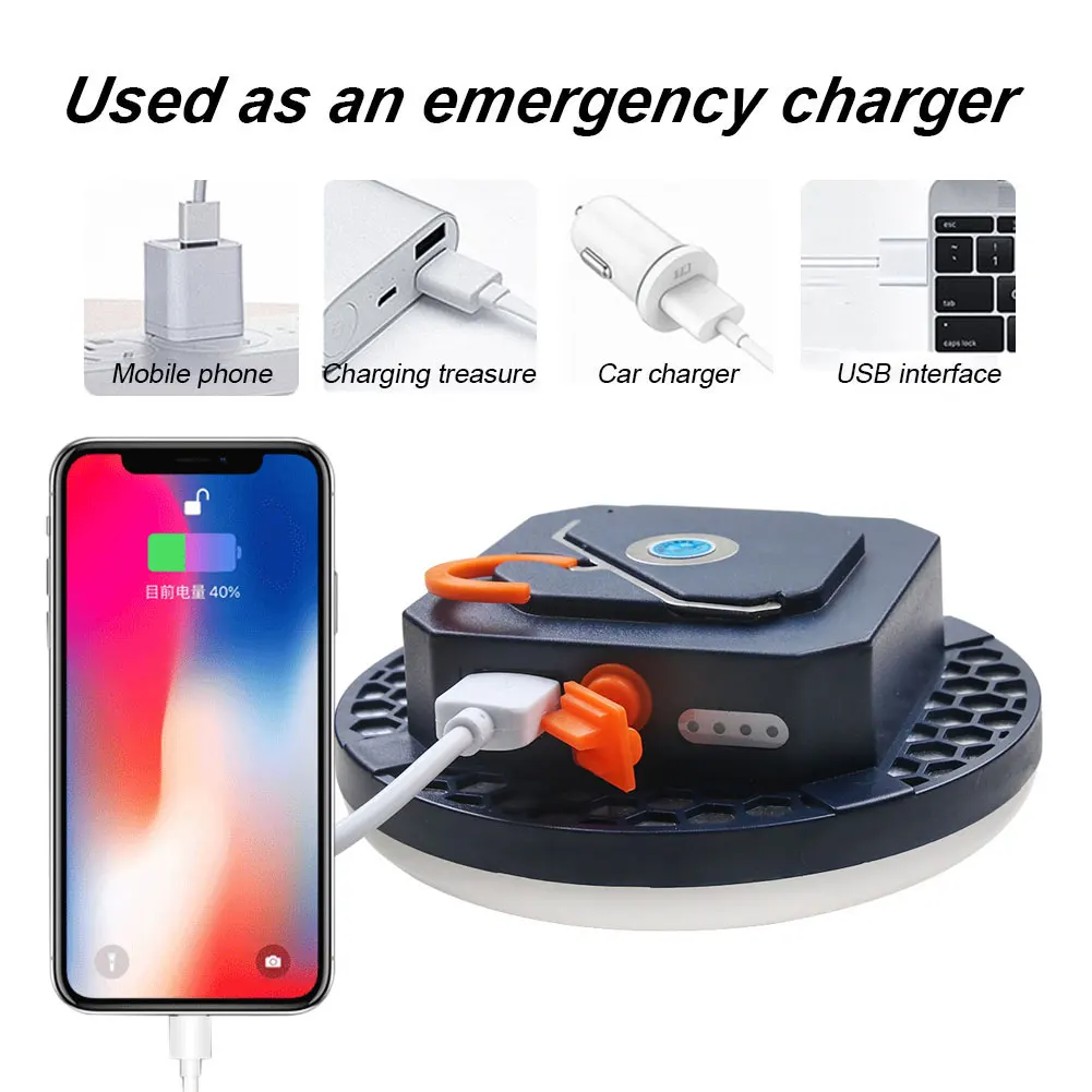 

2-in-1 5200mAh Power Bank Camping Lantern LED Light Mini Lamp USB Charger