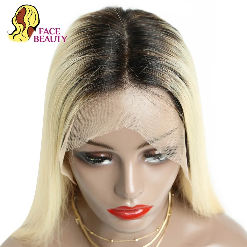 Facebeauty русский 1B 613 светлый прямой короткий Боб человеческие волосы половина