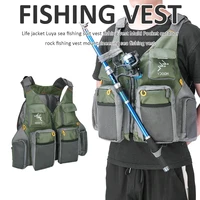 breathable fly fishing vest multi function adjustable mesh multi pocket jackets fisherman fishing gear equipment