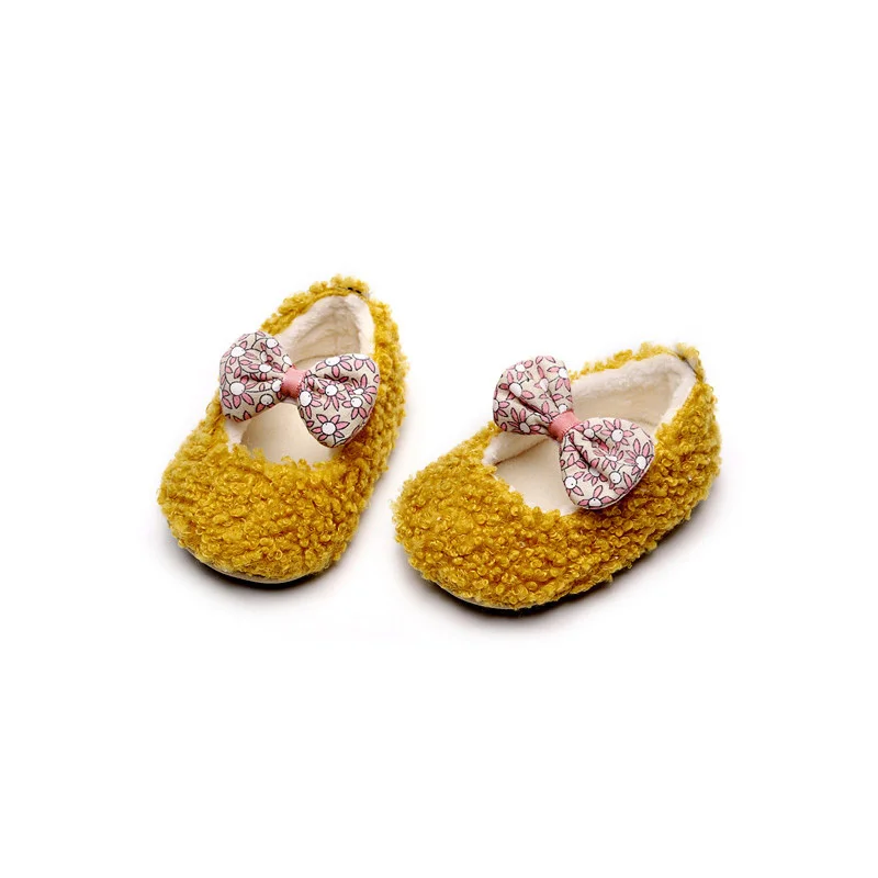 

3 to 12 months hot baby cotton shoes Children's boys bowknot boots soft anti-slip boots cozy bowknots booties