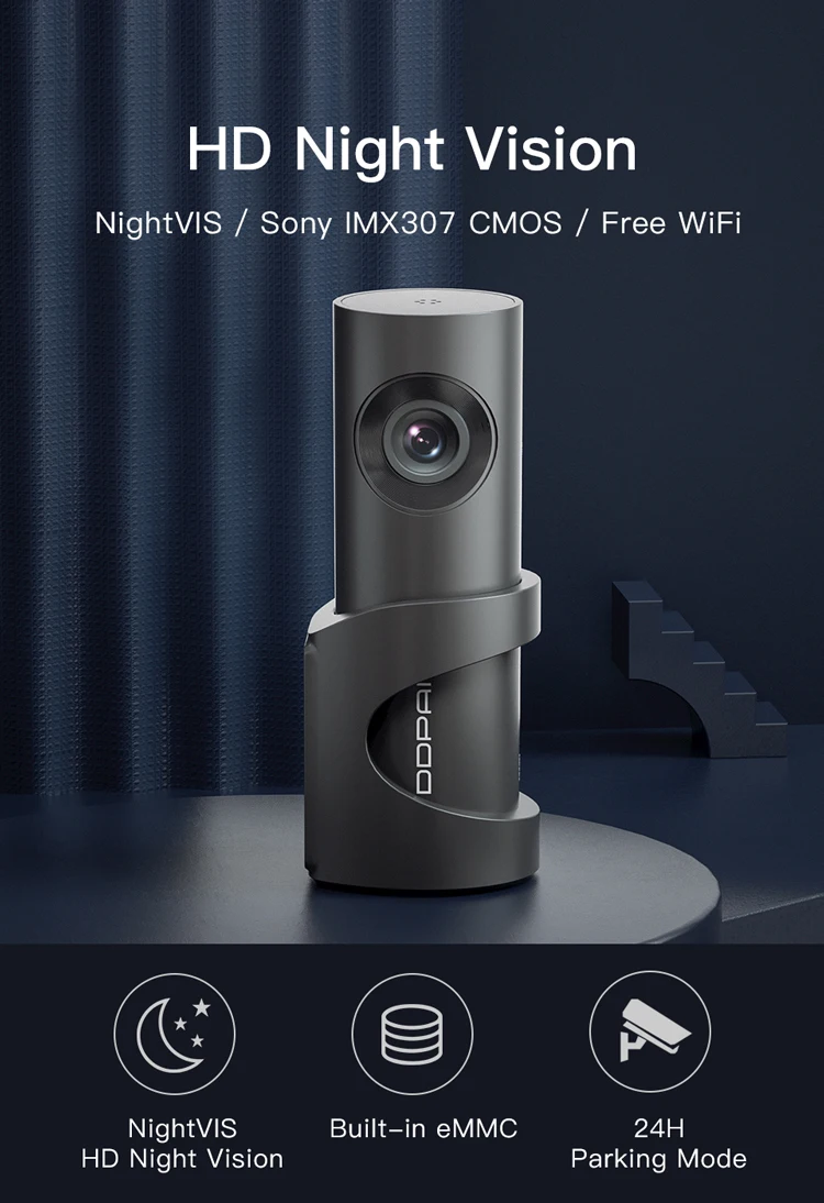 DDPai WiFi Автомобильный видеорегистратор Minione HD ночного видения 1080P Dash Cam F1.8 sony IMX307 nightwis 32GB Автомобильный видеорегистратор