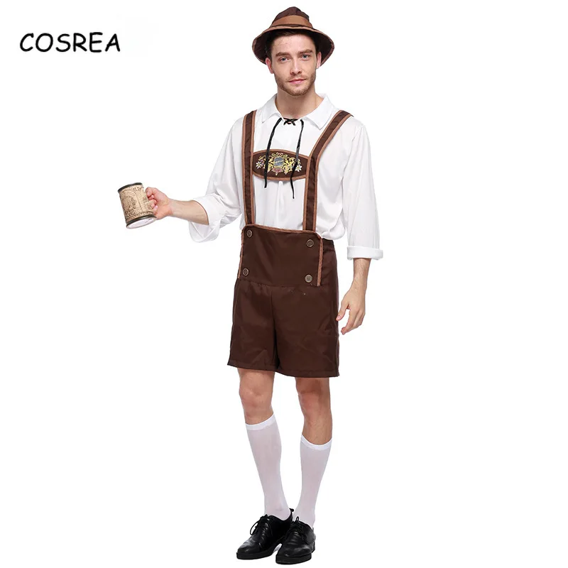 Мужской костюм для взрослых традиционный немецкий мужской s Oktoberfest пивной шорты