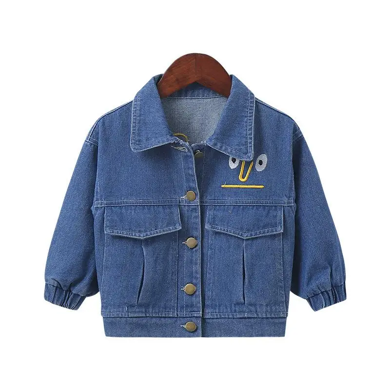 Детская куртка новинка детская одежда на весну и осень хлопковая джинсовая с