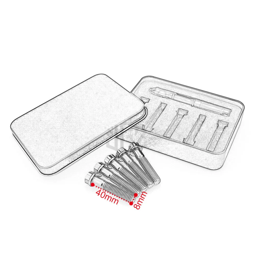 

8*40MM Motorcycle Titanium Alloy Wheel Hub Bolts Screws Nut Set Kit for Vespa GTS 250 300 2013 - 2017 2018 2019 2020 Accessories