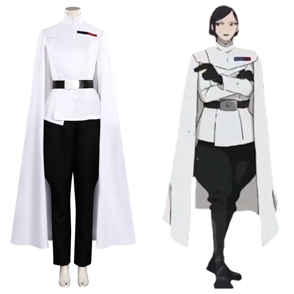 

Звездные видения, рыцарь джедая, яркая белая униформа с плащом, карнавальный костюм на Хэллоуин для взрослых женщин