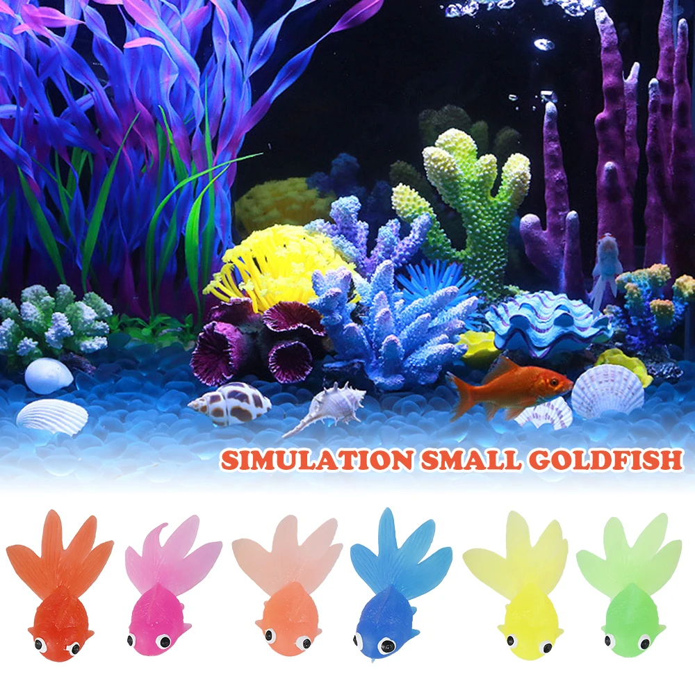 

6 шт. красочная имитация золотой рыбки, мягкая плавающая трехмерная Реалистичная Золотая рыбка в наборе, Нетоксичная, «сделай сам», забавная...