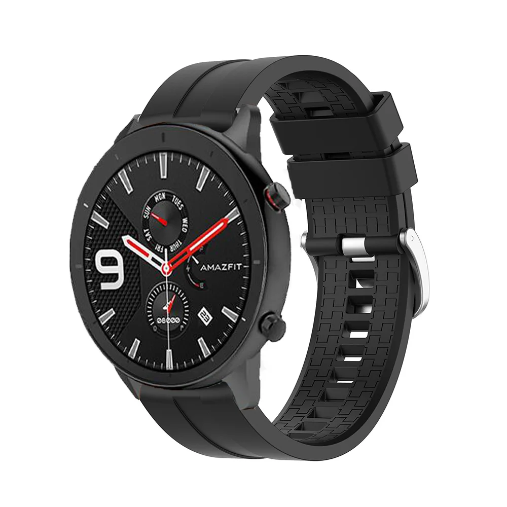 Ремешок силиконовый для Huami Amazfit GTR 47 мм с пряжкой Мужской умный Спортивный