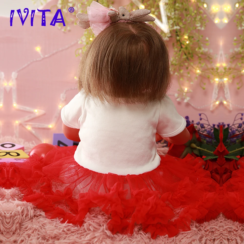 IVITA DS1807 44,5 см bonecas reborn силиконовая Детская кукла Реалистичная виниловая новорожденная принцесса с посаженными волосами Игрушки для маленьких девочек