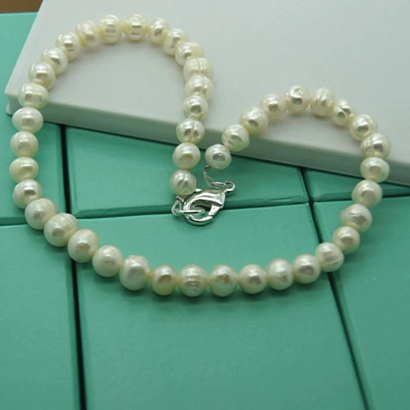 Ожерелье из 2020 натурального пресноводного жемчуга ожерелье серебра 925 пробы