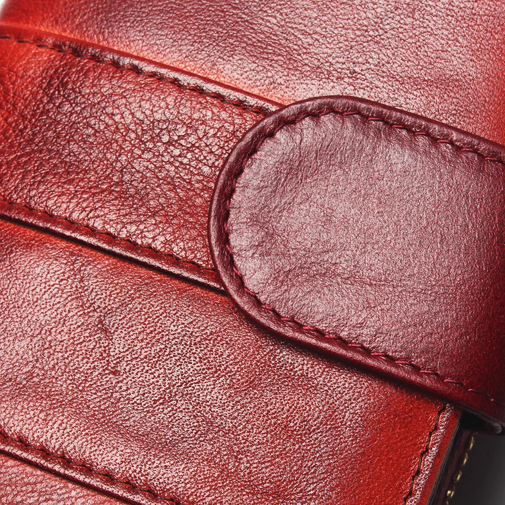 

Dip Dye Color RFID Women Split Leather Style Importcowhide Medium Paragraph Buckle Wallet Women's High Quality Purse