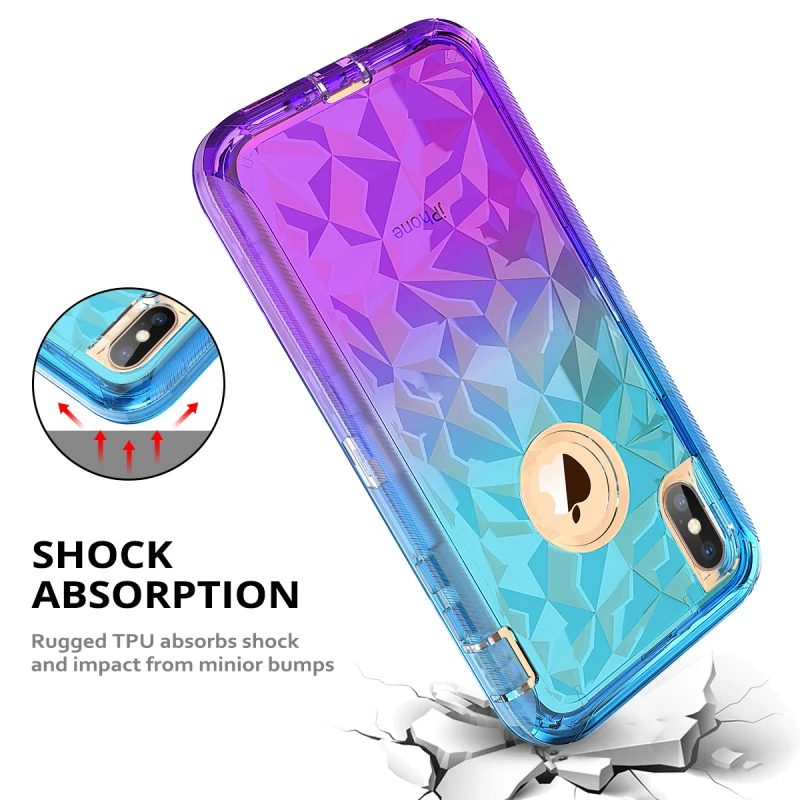 Цветной Твердый чехол с градиентом для iPhone X XS Max 8 7 6 Plus чехол для телефона защитный чехол Fundas Coque для iPhone 8 7 Plus