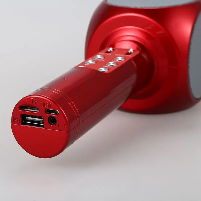 WS1816 беспроводной Bluetooth KTV караоке микрофон динамик USB светодиодный