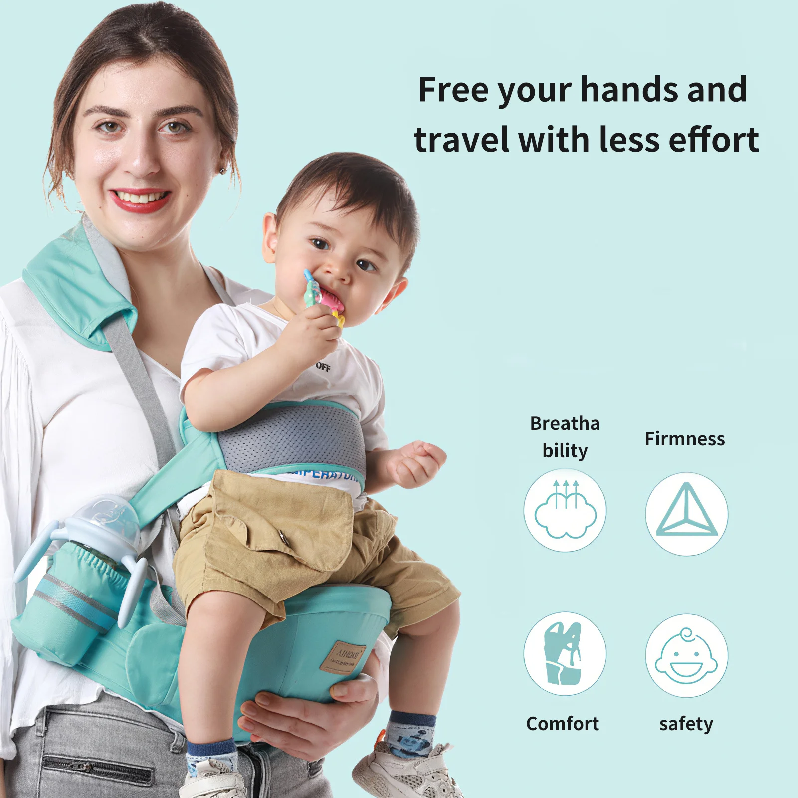 

Ergonomic Baby Carrier Baby Kangaroo Child Hip Seat Tool Baby Holder Sling Wrap Backpacks Baby Outdoor Travel Activity Gear