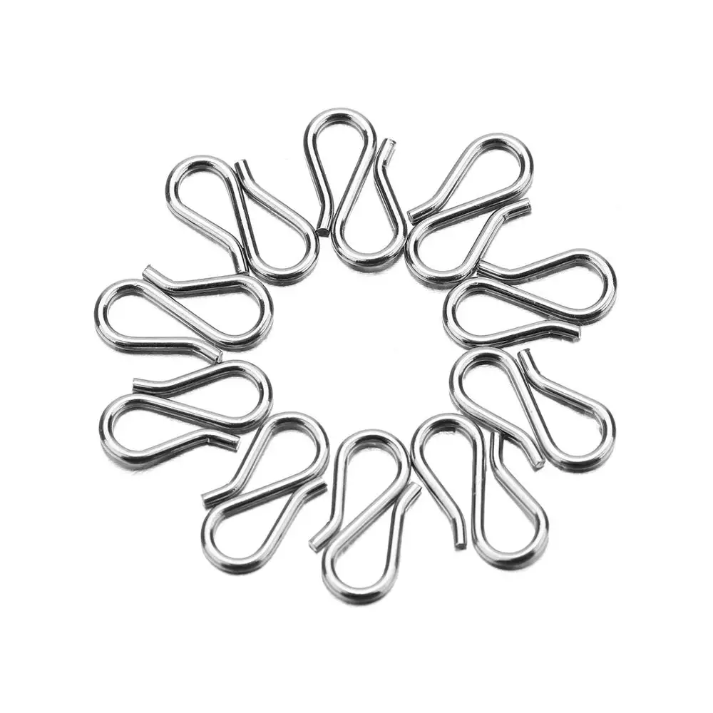 

30Pcs Stainless Steel S Shape Bracelet Necklace Pendant Connector Bail Clasps Claw Charms Bracelet Hooks Crimps End Jewelry maki