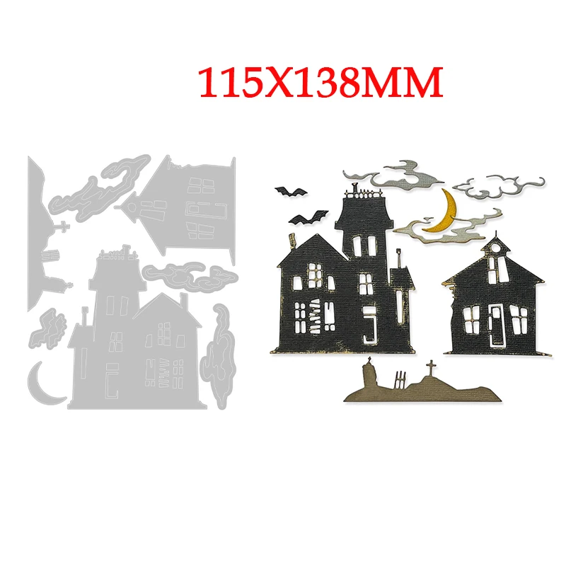 

BUILDING Metal Cutting Dies Stencils for DIY Scrapbooking Photo Album Decorative Embossing Paper Card Halloween New Arrived 2021