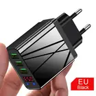 Адаптер для быстрой зарядки со светодиодным дисплеем, 3 USB-порта