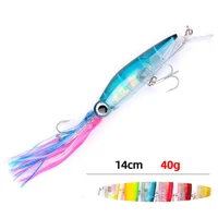 1pcs hard fishing lure fish bait 40g 6 color squid high carbon steel hook octopus crank for artificial tuna sea allure tool