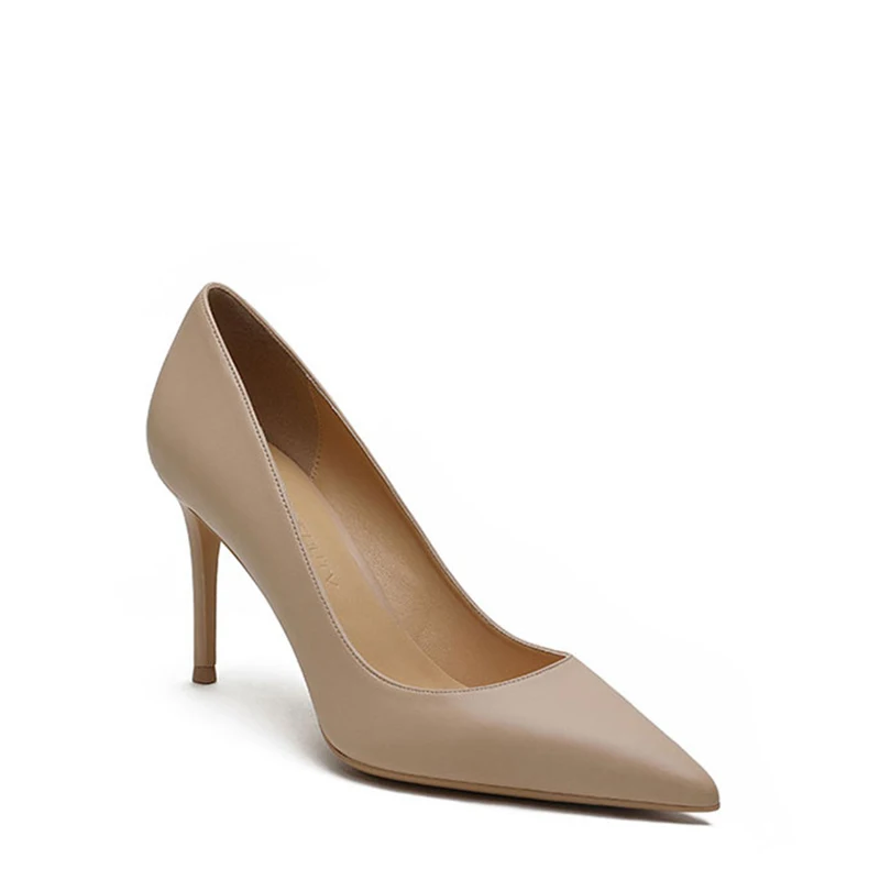 Туфли-лодочки женские на высоком каблуке 8 см спилок пикантные свадебные туфли