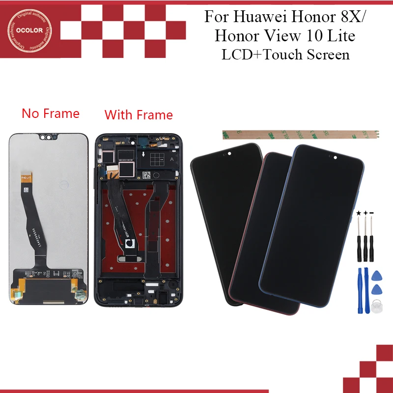Ocolor для huawei Honor 8X ЖК дисплей и сенсорный экран 6 5 ''с рамкой запасные части View 10