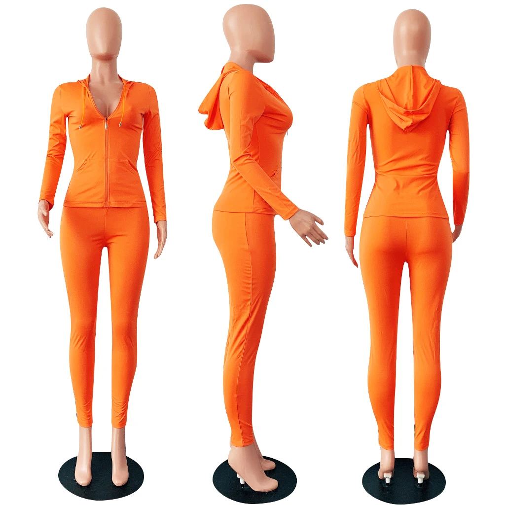 Hooded Jackets 2 Piece Set Women Clothes Autumn Winter Top And Sporting Pants Sweat Suit Two Vocation Outfit Matching Sets |