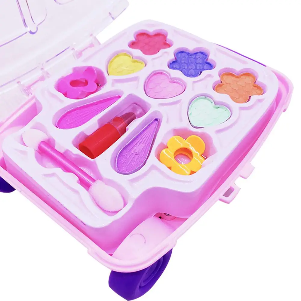 Children's Cosmetics Princess Makeup Box Trolley Case Shape Eye Shadow Lipstick Safe Nontoxic Girl Birthday Christmas Gifts | Игрушки и