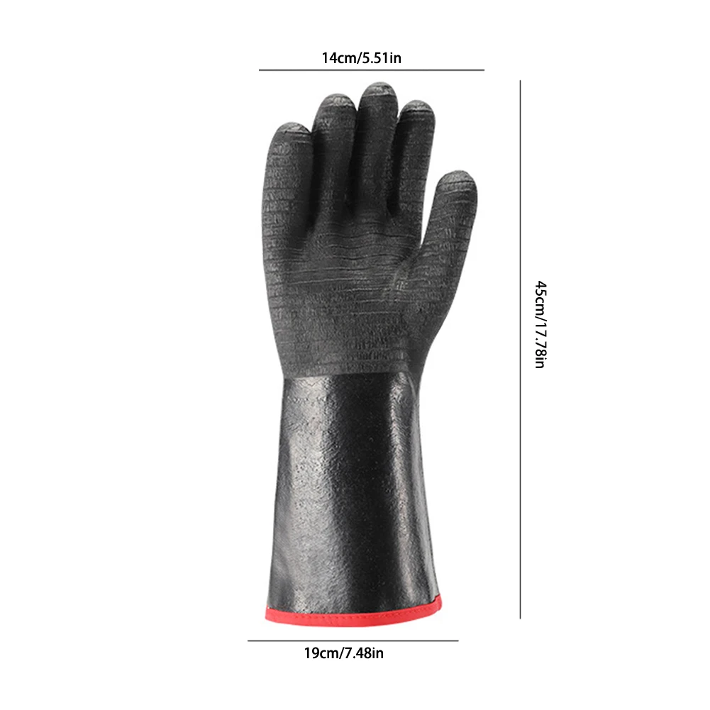 

BBQ Gloves Waterproof High Temperature Resistant Neoprene Insulated Cooking Barbecue Gloves With Textured Palms Long Sleeve