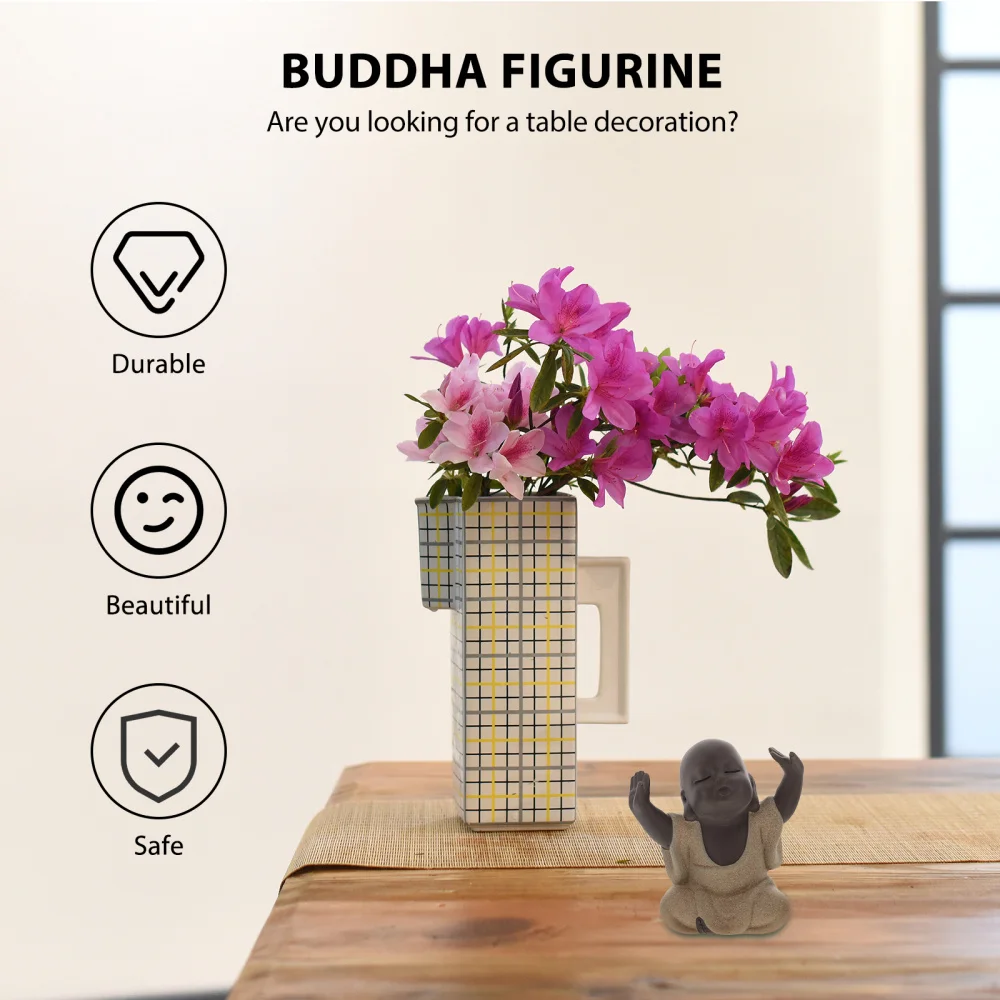 

1pc Adorable Figurine Ceramic Monk Doll Ceramic Arts Desk Adornment