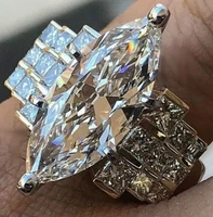 vintage horse eye cubic zircon ring for women exquisite inlaid white crystal womens rings wedding party fashion jewelry 2021