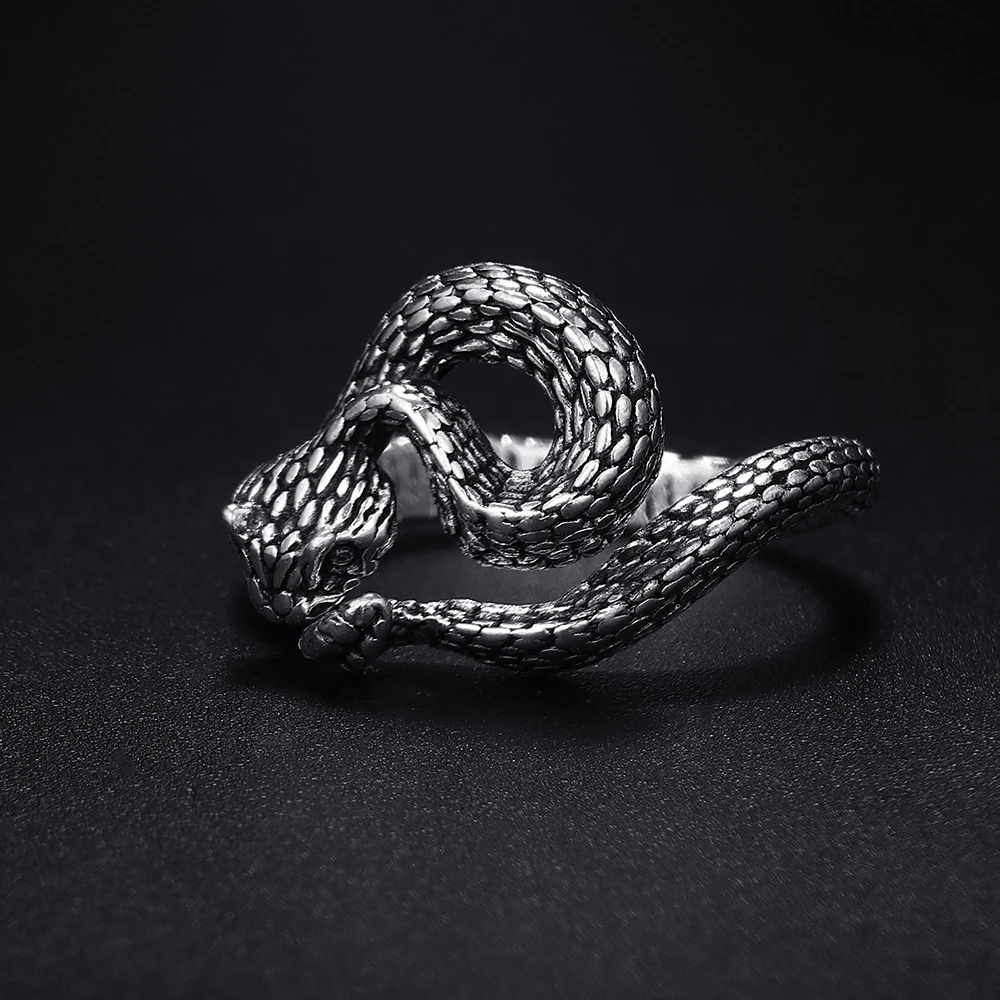 Модное винтажное погремушка в форме змеи античное серебряное покрытие стиле