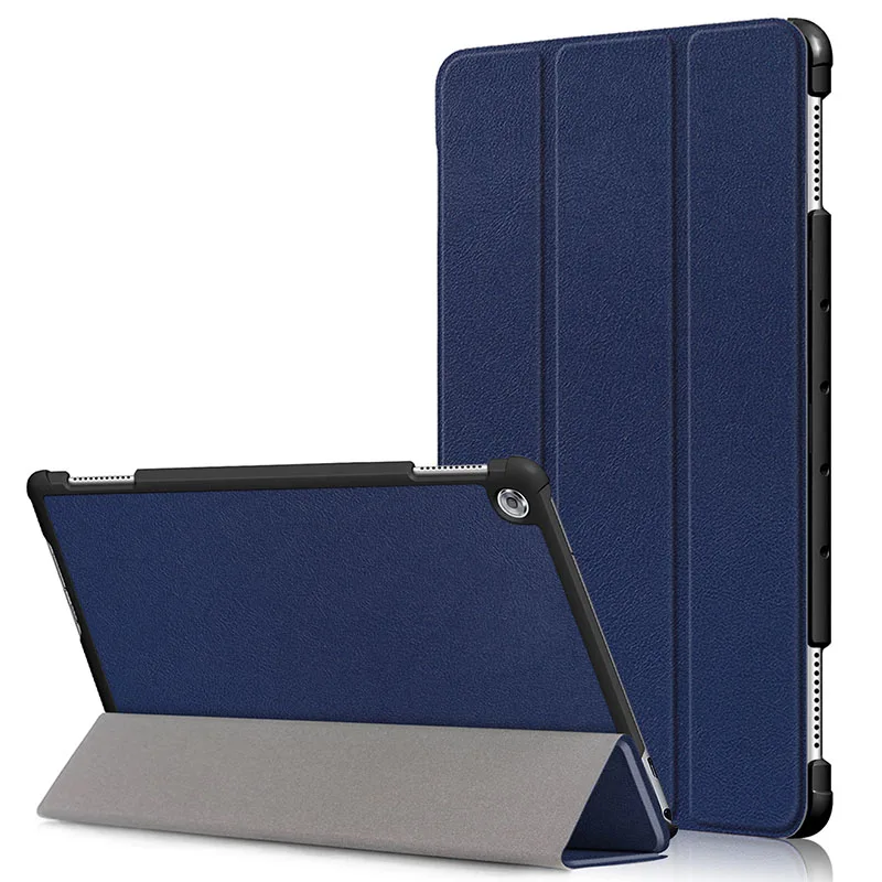 Чехол для Huawei MediaPad M5 Lite 10 BAH2-W19/L09/W09 Ультратонкий чехол-подставка из искусственной кожи для медиа-планшета M5 Lite 10,1" - Цвет: dark blue M5Lite10
