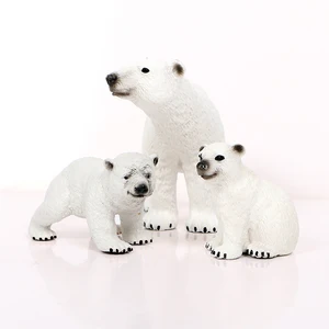 Симуляция дикой природы животные, мини белый медведь, игрушечная фигурка, твердые ПВХ Животные, модель, фигурки, развивающие игрушки для детей, коллекция