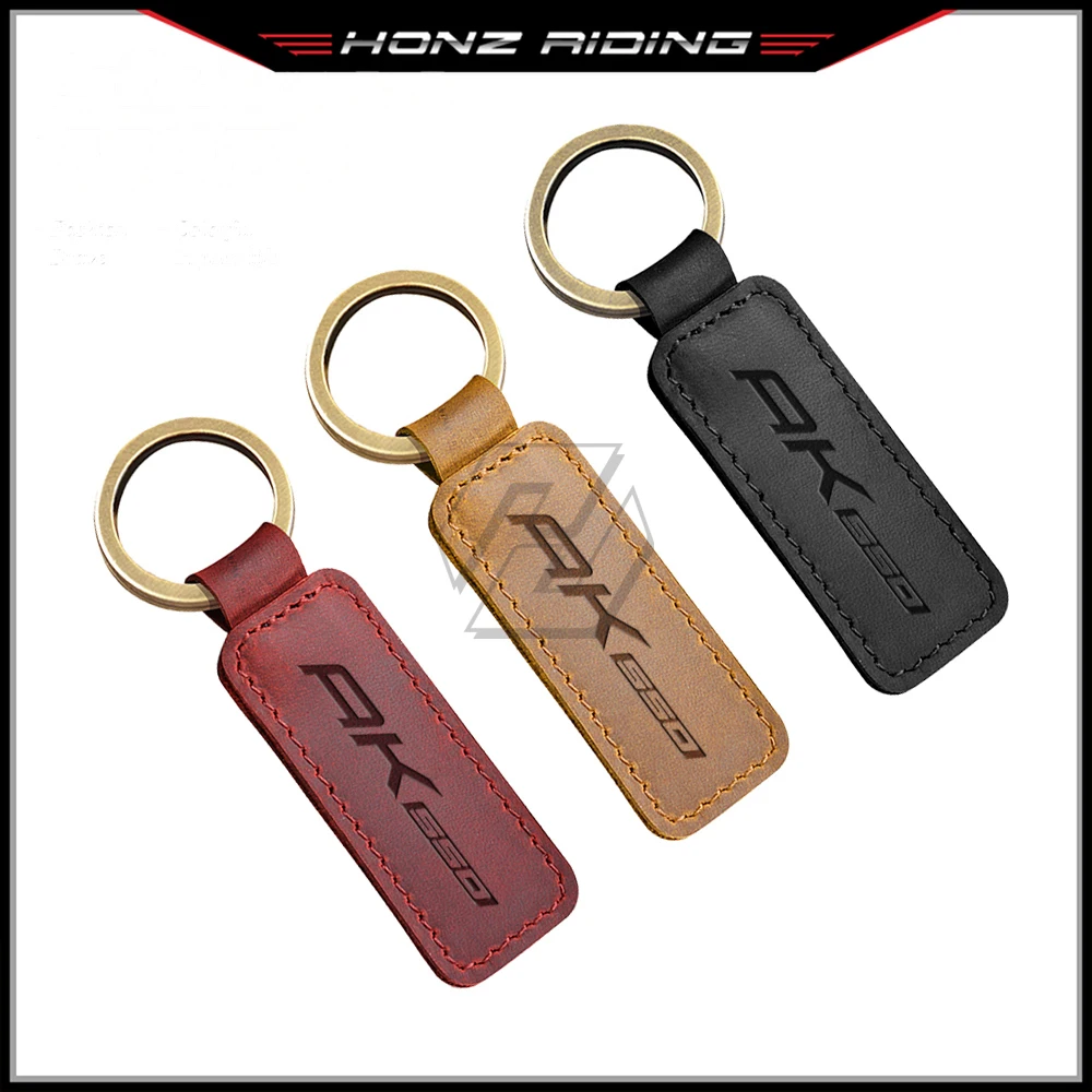 

For KYMCO AK550 AK 550 Motorcycle Cowhide Keychain Key Ring
