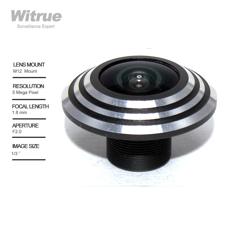 Объектив Witrue рыбий глаз 5 мегапикселей 1 8 мм F2.0 1/3 &quotформиат 170 градусов M12