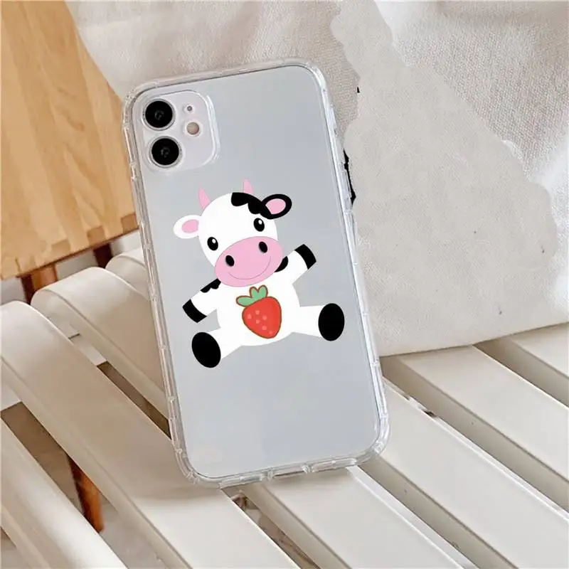

Cow Print Phone Case Transparent for iPhone 11 12 mini pro XS MAX 8 7 6 6S Plus X 5S SE 2020 XR