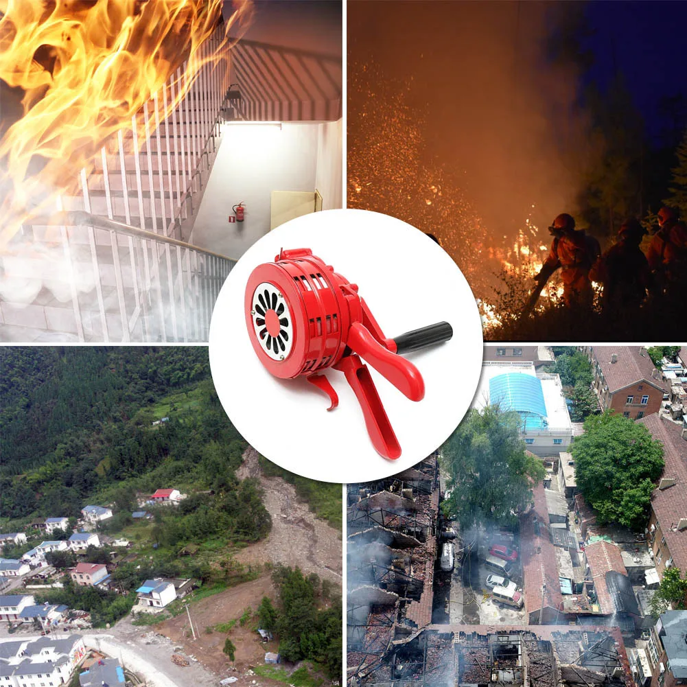 

Hand Operated Crank Air Raid Safety Siren Fire Emergency Alarm Aluminum Alloy 231X202X115mm SP99