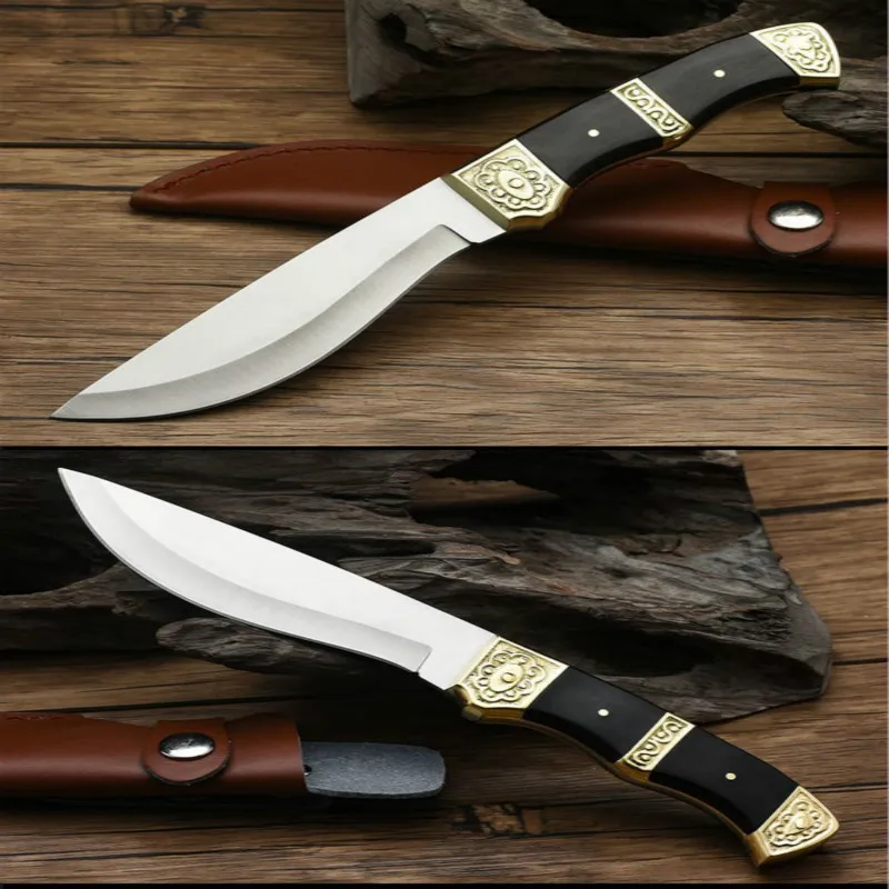 Очень прочный военный Полный Клинок с фиксированным клинком медная + деревянная