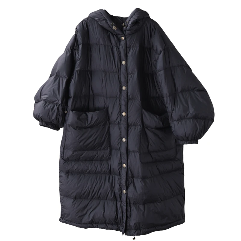 Winter White Goose Oversized Women Down Coat Hooded Puffer Jacket Warm Parka Veste Femme YY1554 | Женская одежда